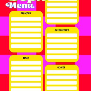 Dopa menu A4 - Pink raya